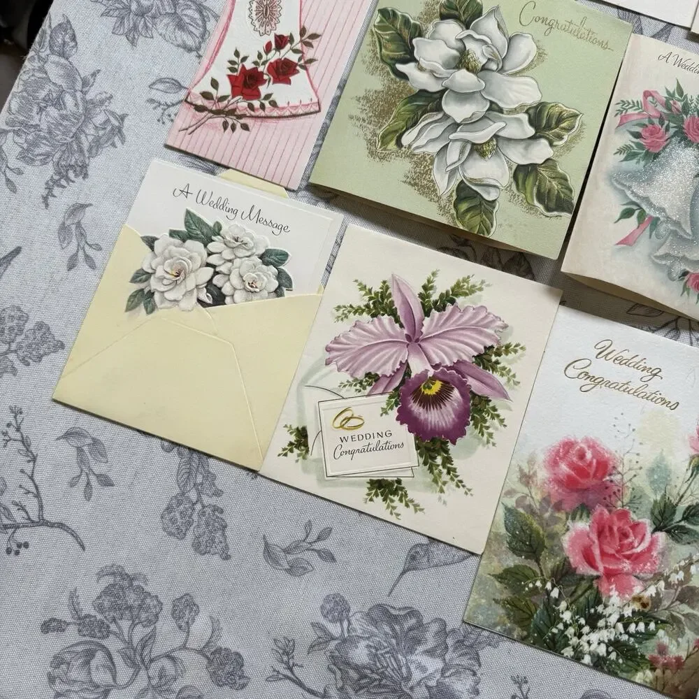 Vtg 50s/60s MCM Bridal Shower Wedding Card Lot 20 Used Ephemera Junk Journal